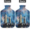 London Fireworks Landscape Hot Water Bottle with Soft Cover, 2L Hot Water Bag for Pain Relief Menstrual Cramps Hand Feet Warmer Neck and Shoulder Hot and Cold Therapy view 4