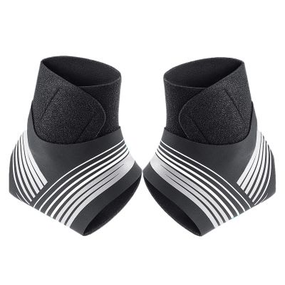 2 Piece Sports Ankle Compression Strap Support Stabilizer Tendon Pain Relief Basketball Soccer Protector(White,Medium)