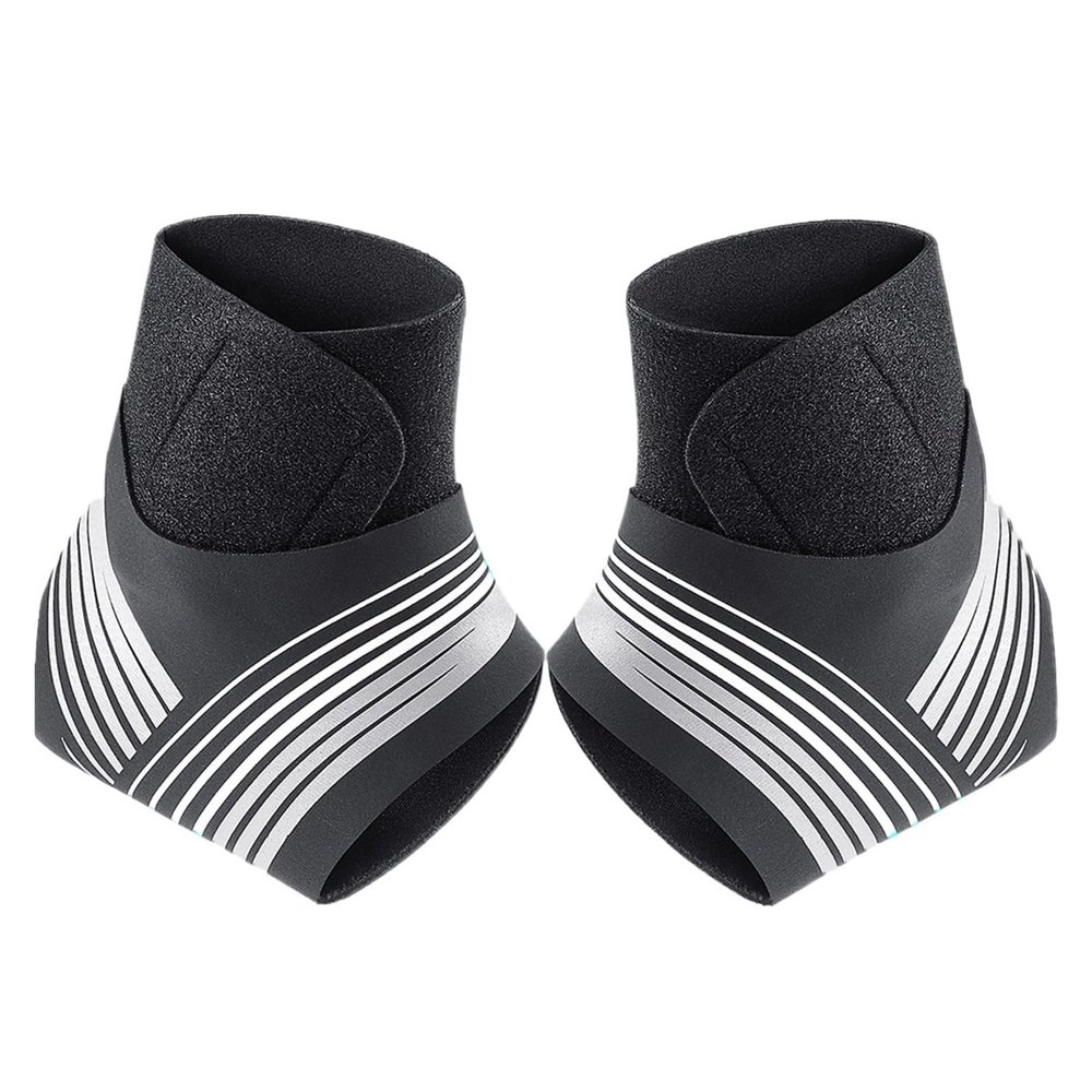 2 Piece Sports Ankle Compression Strap Support Stabilizer Tendon Pain Relief Basketball Soccer Protector(White,Medium)