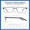 FEIVSN Metal Reading Glasses For Men, Blue Light Blocking Computer Readers Full Rim Rectangle Eyeglasses Spring Hinge, 5 Pack: Black/Brown/Blue/Green/Silver, +2.75 view 3