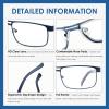 FEIVSN Metal Reading Glasses For Men, Blue Light Blocking Computer Readers Full Rim Rectangle Eyeglasses Spring Hinge, 5 Pack: Black/Brown/Blue/Green/Silver, +2.75 view 4
