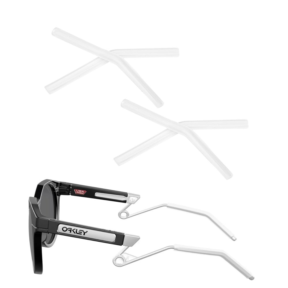 2 Pairs Replacement Earsocks Rubber Temple Sleeve for Oakley HSTN Metal OO9279 Sunglasses Frame, Clear Ear Sleeves