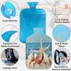 Summer Beach Sea Shells Hot Water Bottle with Soft Cover, Ocean Starfish 2L Hot Water Bag for Pain Relief Menstrual Cramps Hand Feet Warmer Neck and Shoulder Hot and Cold Therapy view 3
