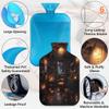 Vintage Bookshelf Hot Water Bottle with Soft Cover, Halloween Painted 2L Hot Water Bag for Pain Relief Menstrual Cramps Hand Feet Warmer Neck and Shoulder Hot and Cold Therapy view 3