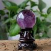 LoKori Amethyst Quartz Sphere Ball with Stand,Natural Purple Healing Crystal Ball Sculpture Sculpture Specimen for Reiki Meditation, Feng Shui, Home Decor,50mm view 1