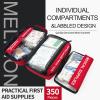 350 Piece Premium First Aid Kit - Large Emergency Medical Kit for Home, Car, Office, Camping, Hiking & Travel - Comprehensive First Aid Bag with Guide (Red) view 2