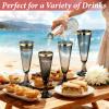 100 Pack Plastic Champagne Flutes Black, Disposable Plastic Champagne Glasses with Gold Rim, Wine Glasses Cups for Wedding Celebration Birthday Party Wine Tasting New Years Eve Party Supplies view 3