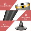 100 Pack Plastic Champagne Flutes Black, Disposable Plastic Champagne Glasses with Gold Rim, Wine Glasses Cups for Wedding Celebration Birthday Party Wine Tasting New Years Eve Party Supplies view 4