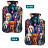 Cute Dogs Animal Painting Hot Water Bottle with Cover, 2L PVC Hot Water Bag for Pain Relief, Hand Foot Warmer, Hot & Cold Therapy with Removable Cover, Gift for Women Kids Family view 4