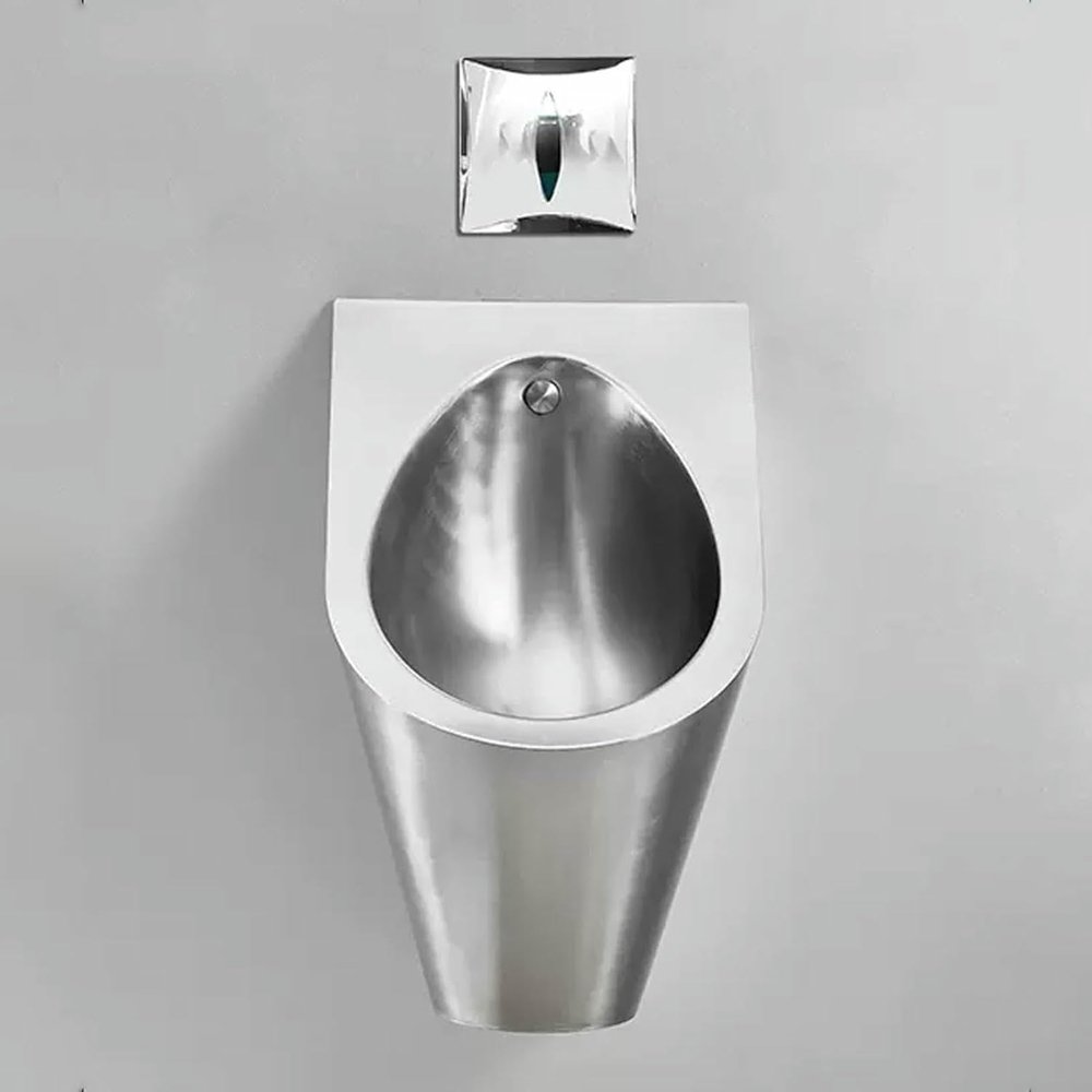 304 Stainless Steel Urinals, Smart Men's Wall Mounted Sensor Urinal, Residential Use Bathroom Toilet Urinal, Male Sanitary Ware Public Toilet Urinal, Anti-Splash