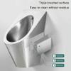 304 Stainless Steel Urinals, Smart Men's Wall Mounted Sensor Urinal, Residential Use Bathroom Toilet Urinal, Male Sanitary Ware Public Toilet Urinal, Anti-Splash view 4