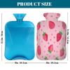 Strawberry Fruit Polka Dot Hot Water Bottle with Cover, 2L PVC Hot Water Bag for Pain Relief, Hand Foot Warmer, Hot & Cold Therapy with Removable Cover, Gift for Women Kids Family view 2