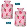 Strawberry Fruit Polka Dot Hot Water Bottle with Cover, 2L PVC Hot Water Bag for Pain Relief, Hand Foot Warmer, Hot & Cold Therapy with Removable Cover, Gift for Women Kids Family view 4