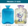 Lovely Elephant Birds Lavender Hot Water Bottle with Cover, 2L PVC Hot Water Bag for Pain Relief, Hand Foot Warmer, Hot & Cold Therapy with Removable Cover, Gift for Women Kids Family view 2