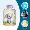 Lovely Elephant Birds Lavender Hot Water Bottle with Cover, 2L PVC Hot Water Bag for Pain Relief, Hand Foot Warmer, Hot & Cold Therapy with Removable Cover, Gift for Women Kids Family view 3
