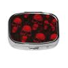 Red Graffiti Skull Pill Box Portable Square for Pocket Purse with 2 Compartments view 1