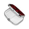 Red Graffiti Skull Pill Box Portable Square for Pocket Purse with 2 Compartments view 2