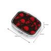 Red Graffiti Skull Pill Box Portable Square for Pocket Purse with 2 Compartments view 3