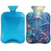 Ocean Dolphin Hot Water Bottle with Soft Cover, Sea Coral Fish 2L Hot Water Bag for Pain Relief Menstrual Cramps Hand Feet Warmer Neck and Shoulder Hot and Cold Therapy view 1