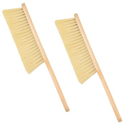 Wooden Bench Brush with Soft Bristles 2 Pack Wide Table & Counter Dusting Brush for Cleaning Crumbs, Lint, Clothing, Furniture, Kitchen Surfaces & Workbenche