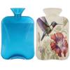 Retro Flower Hummingbird Floral Hot Water Bottle with Soft Cover, 2L Hot Water Bag for Pain Relief Menstrual Cramps Hand Feet Warmer Neck and Shoulder Hot and Cold Therapy view 1