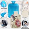 Retro Flower Hummingbird Floral Hot Water Bottle with Soft Cover, 2L Hot Water Bag for Pain Relief Menstrual Cramps Hand Feet Warmer Neck and Shoulder Hot and Cold Therapy view 3