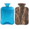 Snake Skin Print Hot Water Bottle with Soft Cover, 2L Hot Water Bag for Pain Relief Menstrual Cramps Hand Feet Warmer Neck and Shoulder Hot and Cold Therapy view 1