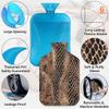 Snake Skin Print Hot Water Bottle with Soft Cover, 2L Hot Water Bag for Pain Relief Menstrual Cramps Hand Feet Warmer Neck and Shoulder Hot and Cold Therapy view 3