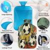 Watercolor Soccer Hot Water Bottle with Soft Cover, Retro Sport Football 2L Hot Water Bag for Pain Relief Menstrual Cramps Hand Feet Warmer Neck and Shoulder Hot and Cold Therapy view 3