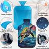 Ocean Turtle Hot Water Bottle with Soft Cover, Abstract Turtle 2L Hot Water Bag for Pain Relief Menstrual Cramps Hand Feet Warmer Neck and Shoulder Hot and Cold Therapy view 3