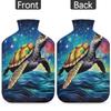 Ocean Turtle Hot Water Bottle with Soft Cover, Abstract Turtle 2L Hot Water Bag for Pain Relief Menstrual Cramps Hand Feet Warmer Neck and Shoulder Hot and Cold Therapy view 4