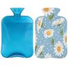 White Daisy Flower Hot Water Bottle with Soft Cover, Spring Daisy 2L Hot Water Bag for Pain Relief Menstrual Cramps Hand Feet Warmer Neck and Shoulder Hot and Cold Therapy view 1