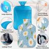 White Daisy Flower Hot Water Bottle with Soft Cover, Spring Daisy 2L Hot Water Bag for Pain Relief Menstrual Cramps Hand Feet Warmer Neck and Shoulder Hot and Cold Therapy view 3
