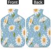 White Daisy Flower Hot Water Bottle with Soft Cover, Spring Daisy 2L Hot Water Bag for Pain Relief Menstrual Cramps Hand Feet Warmer Neck and Shoulder Hot and Cold Therapy view 4