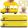 120Pcs Bulk Gift Bags for Kids with Handle,Yellow School Bus Goodie Bags, Plastic Resealable Treat Bags, Cute Stand-Up Bottom Snack Candy Bags for Birthday Party Favors Decorations, Back to School view 1