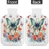 Butterfly Flower Hot Water Bottle with Soft Cover, Abstract Butterflies Pattern 2L Hot Water Bag for Pain Relief Menstrual Cramps Hand Feet Warmer Neck and Shoulder Hot and Cold Therapy view 4