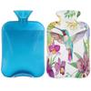 Flowers Hummingbird Hot Water Bottle with Soft Cover, Bird Floral 2L Hot Water Bag for Pain Relief Menstrual Cramps Hand Feet Warmer Neck and Shoulder Hot and Cold Therapy view 1