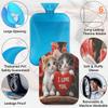 Red Love Rose Cat Hot Water Bottle with Soft Cover, Valentine's Day Cute Cat 2L Hot Water Bag for Pain Relief Menstrual Cramps Hand Feet Warmer Neck and Shoulder Hot and Cold Therapy view 3