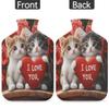 Red Love Rose Cat Hot Water Bottle with Soft Cover, Valentine's Day Cute Cat 2L Hot Water Bag for Pain Relief Menstrual Cramps Hand Feet Warmer Neck and Shoulder Hot and Cold Therapy view 4