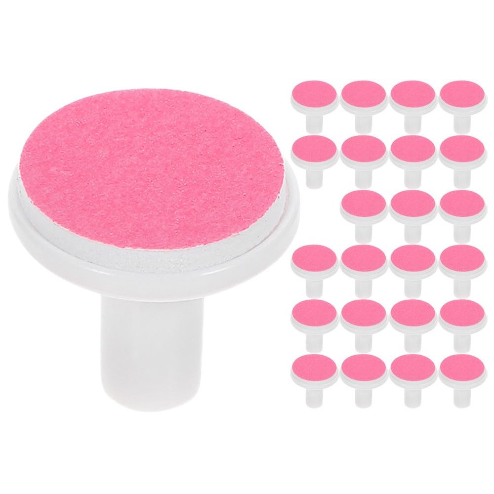FOMIYES 24pcs Baby Nail File Replacement Pads - Electric Nail Grinding Heads for Standard Trimmers, Gentle Polish Discs for Newborns, Kids and Adults (Pink)