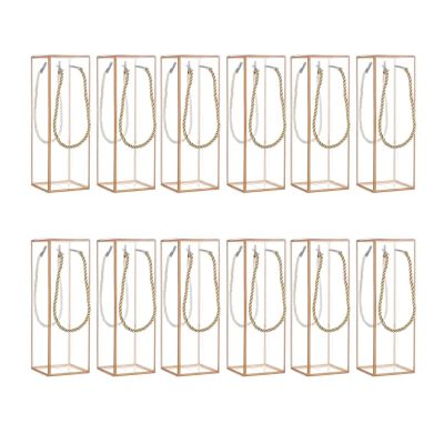 12pcs Multipurpose Clear Candy Boxes With Gold Trim For Luxurious Wedding And Event Gift Wrapping Clear Gift Box