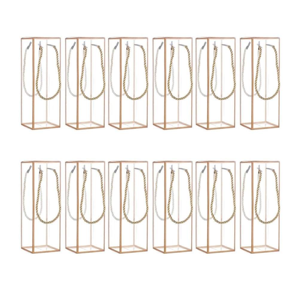 12pcs Multipurpose Clear Candy Boxes With Gold Trim For Luxurious Wedding And Event Gift Wrapping Clear Gift Box