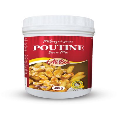 Ali-Bon Poutine Sauce Mix, Authentic Quebec Brown Gravy Powder, For Fries Cheese Curds Hot Sandwiches, Easy Preparation, 400 g Jar