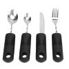 Adaptive Utensil Set, Easy Grip Non Slip Arthritis Aid Silverware Weighted Utensils Spoon Fork Knife for Hand Tremors Parkinsons view 1