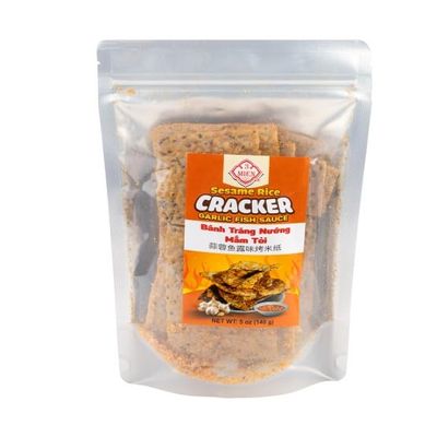 Chilli Rice Paper - Vietnamese Dried Spicy Rice Paper Snacks Banh Trang Ot, Dried Chili, Gluten - Free, Snack Size, Non GMO, Vegan (Cracker Garlic Fish)