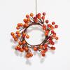 Artificial Orange Berry Wreath Candle Ring, Fall Thanksgiving Halloween Decor, 6 Inch view 1