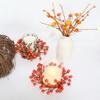 Artificial Orange Berry Wreath Candle Ring, Fall Thanksgiving Halloween Decor, 6 Inch view 2