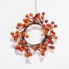 Artificial Orange Berry Wreath Candle Ring, Fall Thanksgiving Halloween Decor, 6 Inch view 3