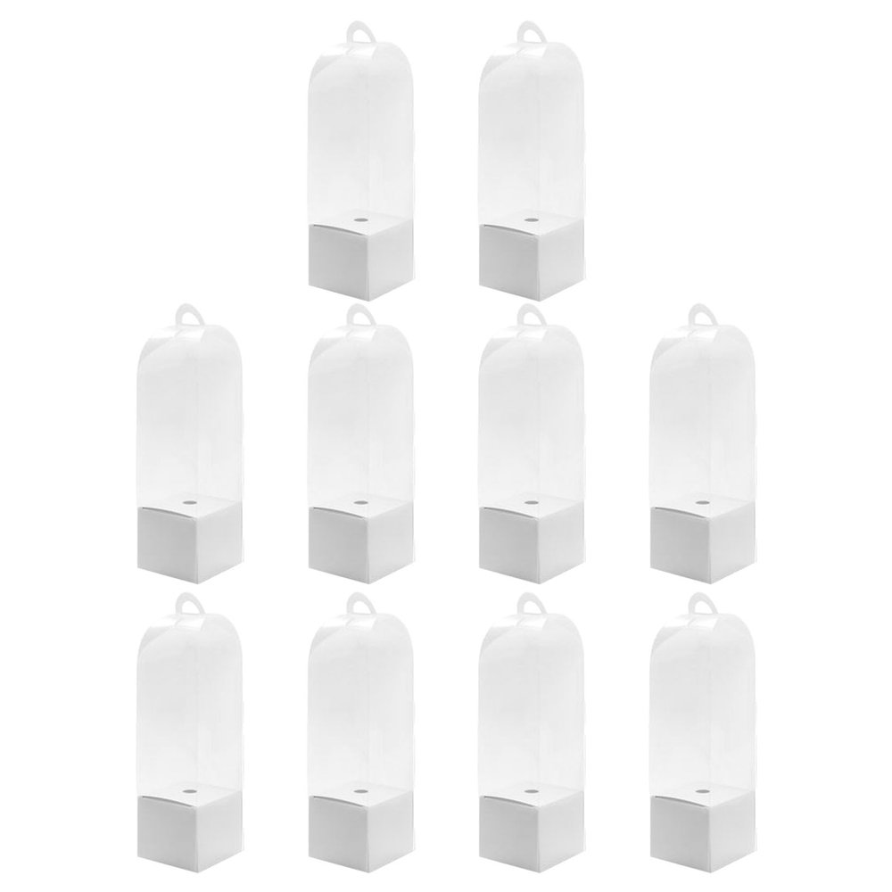 10PCS Clear PVC Flower Containers Lightweighted Storage Bags With Handle For Floral Arrangements Boxes Box For Single Rose