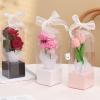 10PCS Clear PVC Flower Containers Lightweighted Storage Bags With Handle For Floral Arrangements Boxes Box For Single Rose view 2